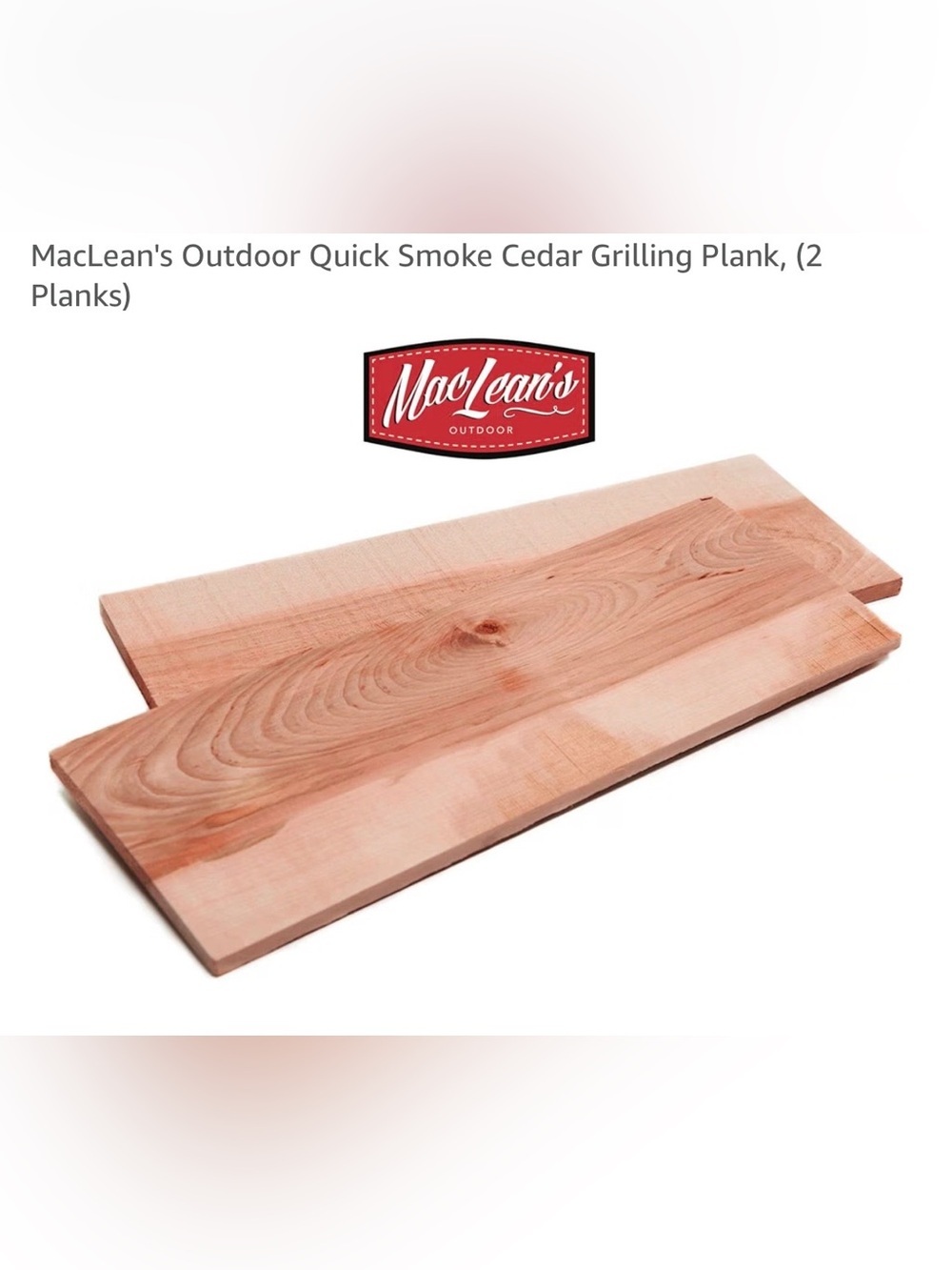 $8 Add-on | MacLean’s Cedar Grilling Planks - (Two Pack)